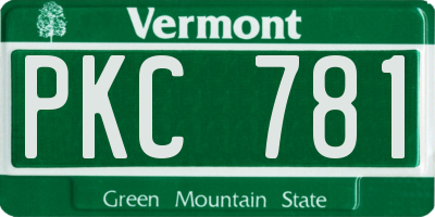 VT license plate PKC781