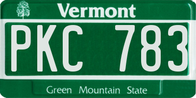 VT license plate PKC783