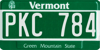 VT license plate PKC784