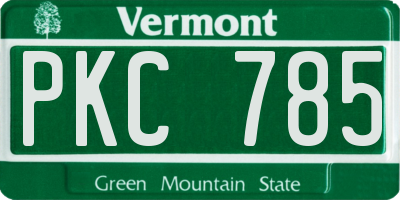 VT license plate PKC785