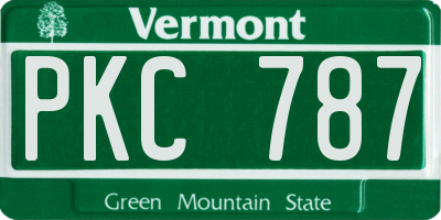 VT license plate PKC787