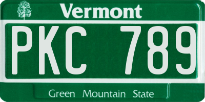 VT license plate PKC789