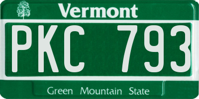 VT license plate PKC793