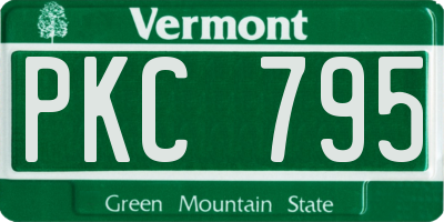 VT license plate PKC795