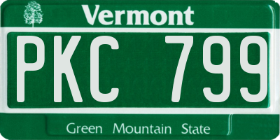 VT license plate PKC799