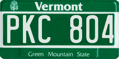 VT license plate PKC804