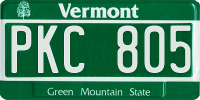 VT license plate PKC805