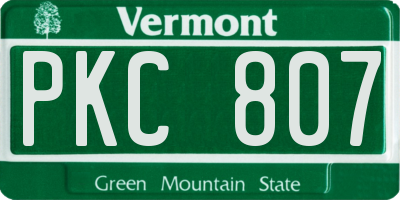 VT license plate PKC807