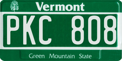 VT license plate PKC808