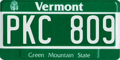 VT license plate PKC809