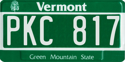 VT license plate PKC817