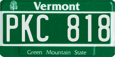 VT license plate PKC818