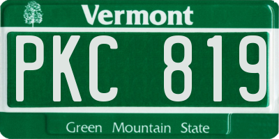 VT license plate PKC819