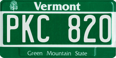 VT license plate PKC820
