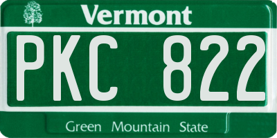 VT license plate PKC822
