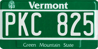 VT license plate PKC825