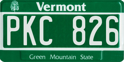 VT license plate PKC826