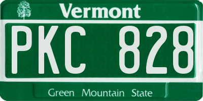 VT license plate PKC828