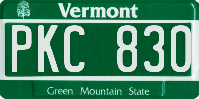 VT license plate PKC830