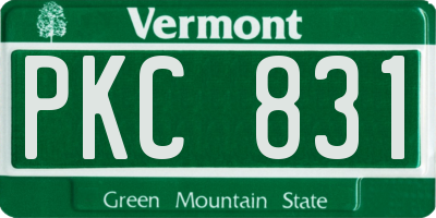 VT license plate PKC831