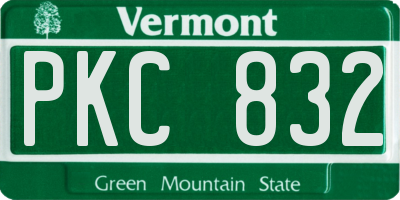 VT license plate PKC832