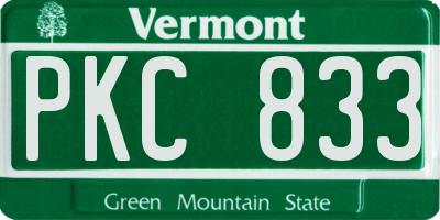 VT license plate PKC833