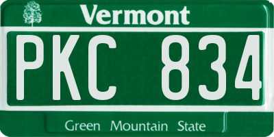 VT license plate PKC834