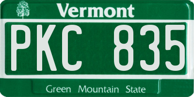 VT license plate PKC835