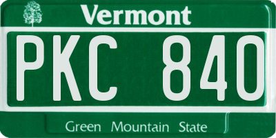 VT license plate PKC840