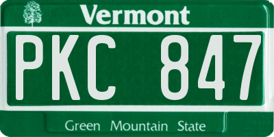 VT license plate PKC847