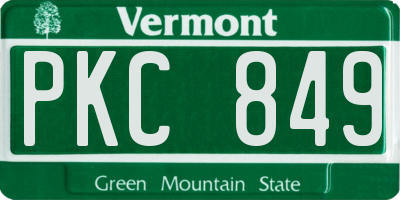 VT license plate PKC849