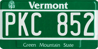 VT license plate PKC852