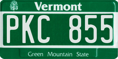 VT license plate PKC855