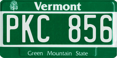 VT license plate PKC856