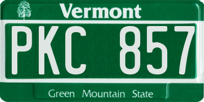 VT license plate PKC857