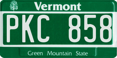 VT license plate PKC858