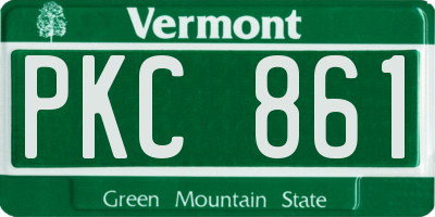 VT license plate PKC861