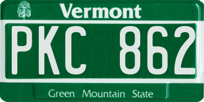 VT license plate PKC862