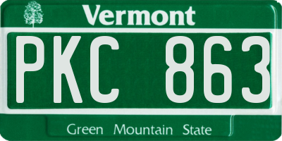 VT license plate PKC863
