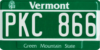 VT license plate PKC866