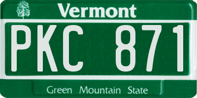 VT license plate PKC871