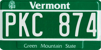 VT license plate PKC874
