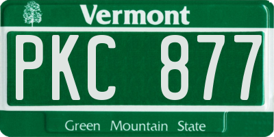 VT license plate PKC877