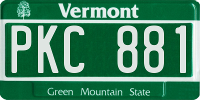 VT license plate PKC881