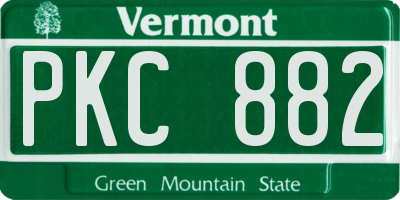 VT license plate PKC882