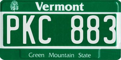 VT license plate PKC883