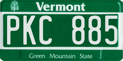 VT license plate PKC885