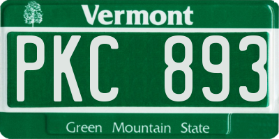 VT license plate PKC893