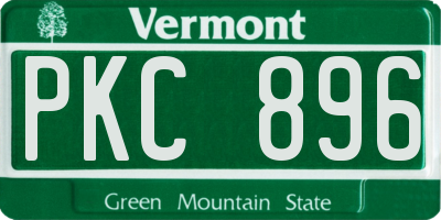 VT license plate PKC896