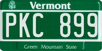 VT license plate PKC899